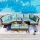 preview thumbnail 14 of 42, 12-Seat Outdoor Wicker Half-Round Furniture Set, Half-Moon Sectional Sofa All Weather Curved Conversation Set 7-Seat - TypeE