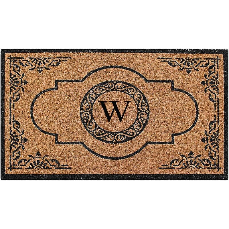 A1HC Abrilina Hand Crafted Heavy Duty Outdoor Monogram Doormat 36"X72" - W