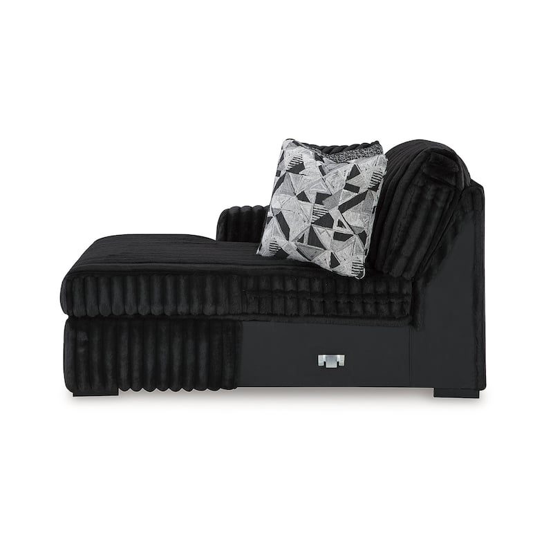 Signature Design by Ashley Midnight-madness Black 2-Piece Sectional Sofa with Chaise - 120" W x 65" D x 40" H