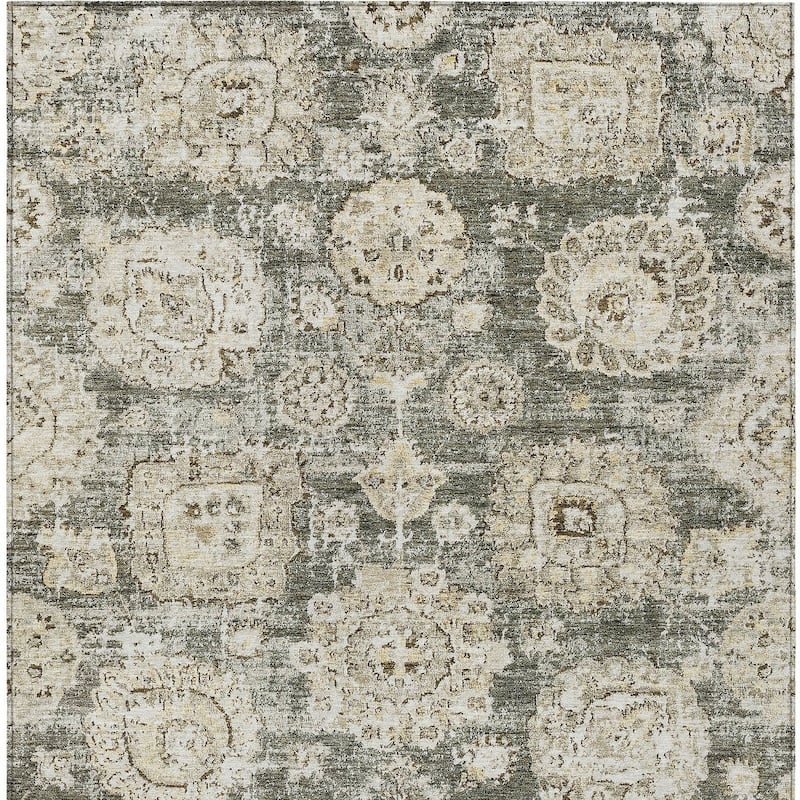 HomeRoots Floral Transitional Rectangle Outdoor Rug