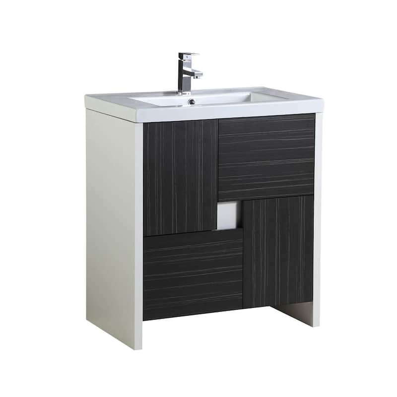 Fine Fixtures Midland Vanity Cabinet Set With Vitreous China Sink - 30"