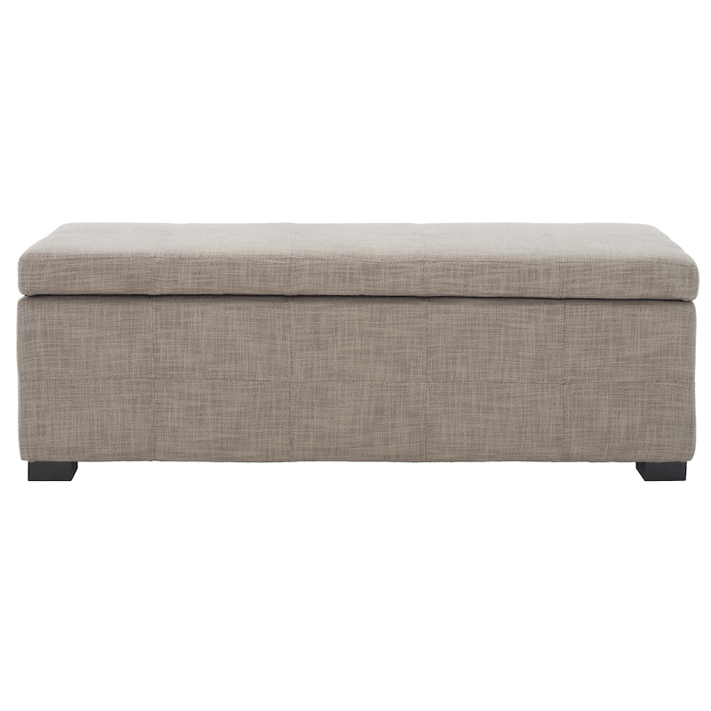 SAFAVIEH Kerrie Beige Linen Storage Bench - Stone