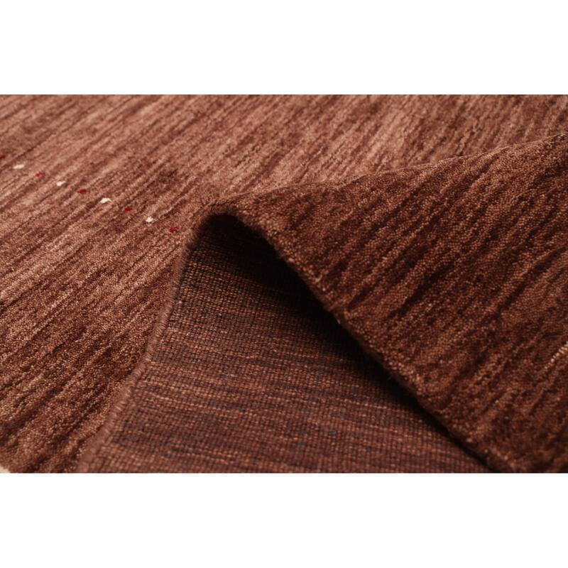 ECARPETGALLERY Hand Loomed Kashkuli Gabbeh Dark Brown Wool Rug - 8'2 x 9'11