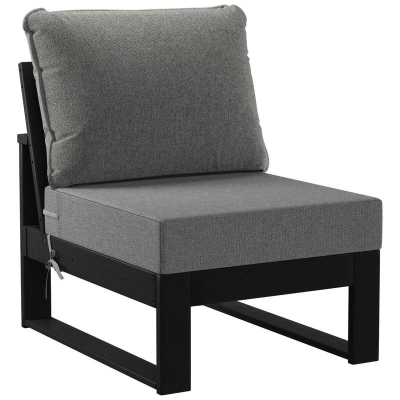 Endless Patio Deep Seating Armless Chair with Black Frame - Black/Gray