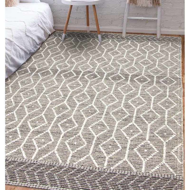 ECARPETGALLERY Braid weave Sienna Taupe Wool Rug - 4'11 x 7'11