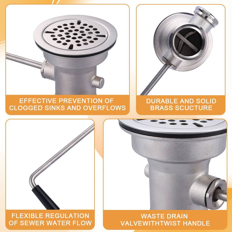 WOWOW 3-1/2 in. Sink Opening Waste Drain Valve