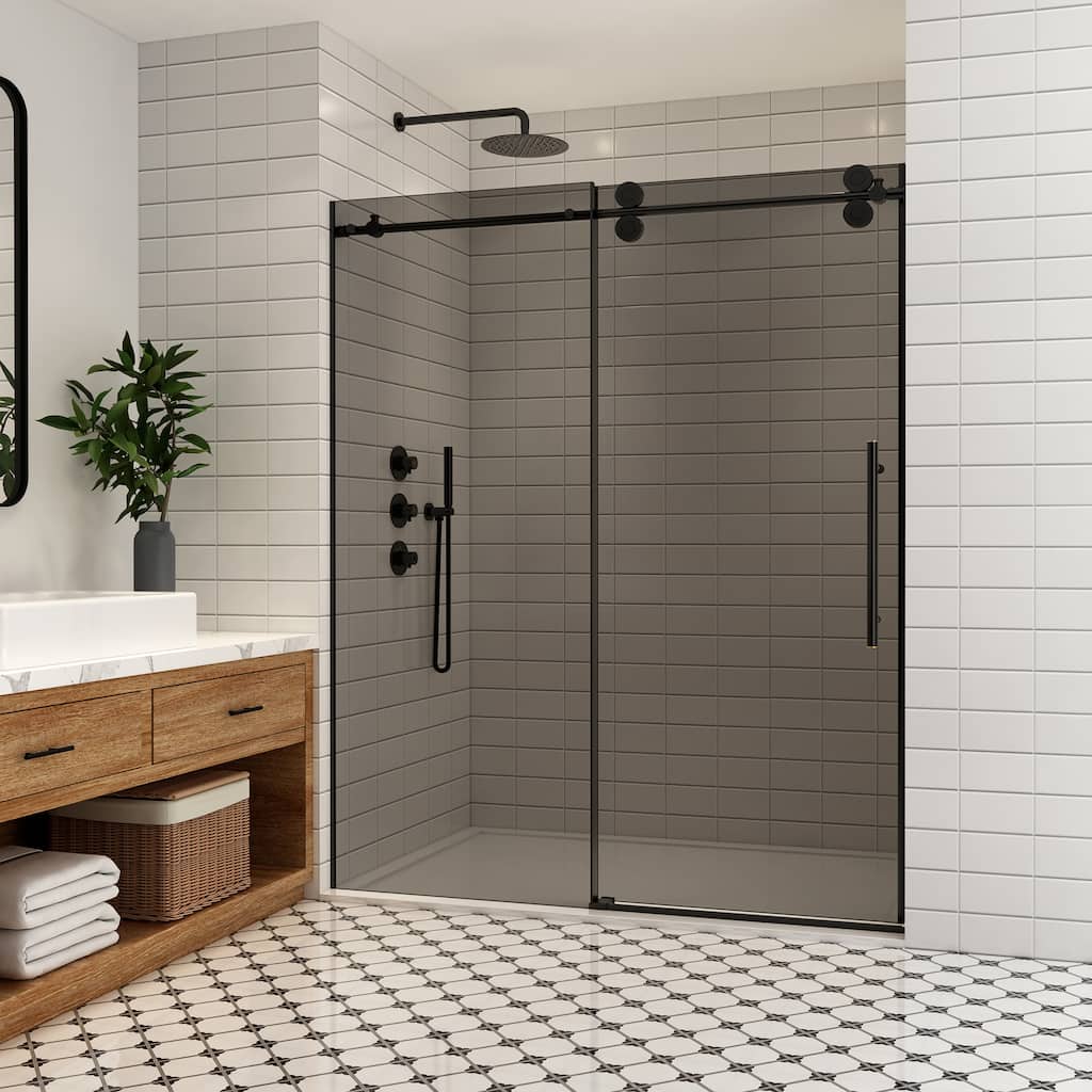 Echarri Single Sliding Frameless Shower Door with Tinted Glass