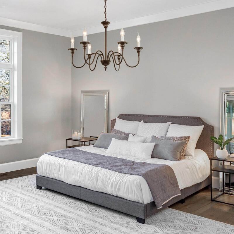 The Gray Barn Modern Farmhouse 6-Light Metal Candle Chandelier for Dining Room - W26.5"x H19.5"