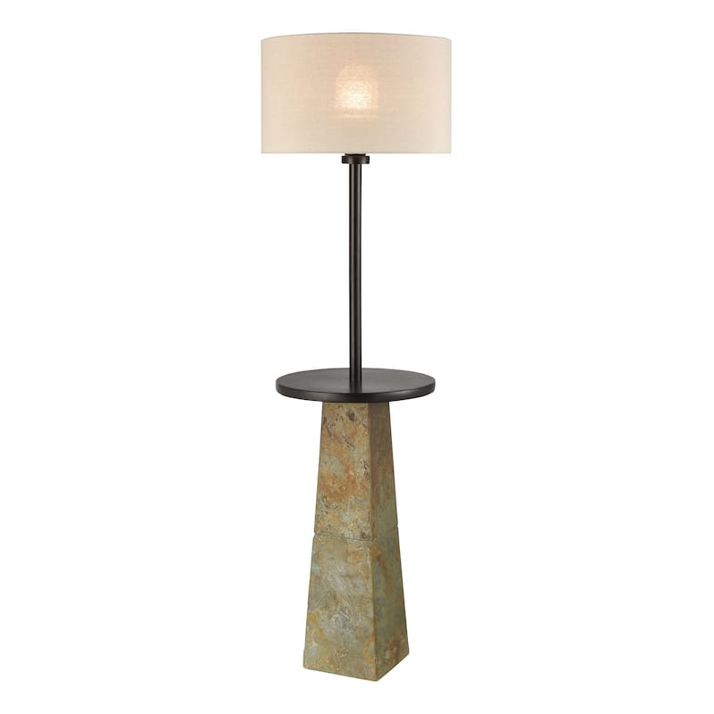 Elk Home Musee Gray With Light Gray Linen Shade 1 Light Floor Lamp