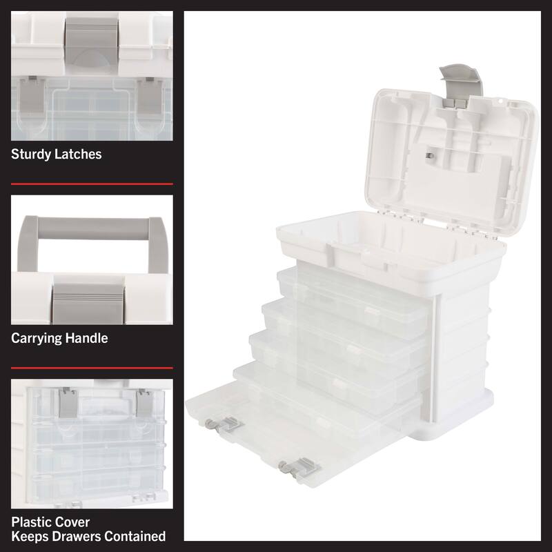 Portable Tool Box - Small Parts Organizer with Drawers and Customizable Compartments for Hardware, or Crafts by Stalwart