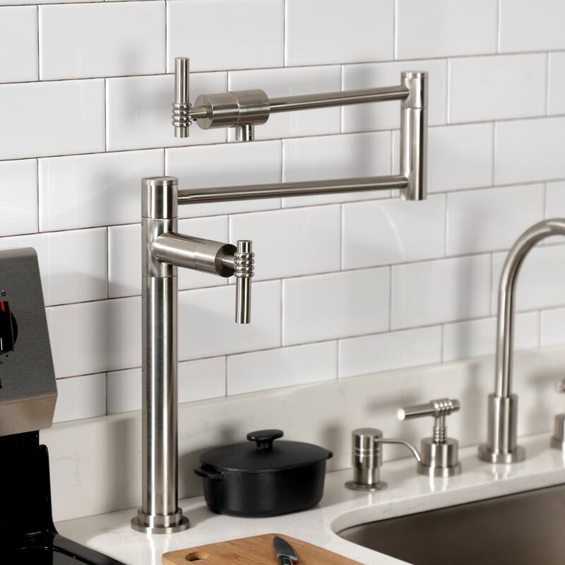 Kingston Brass Milano Two-Handle 1-Hole Deck Mount Pot Filler Faucet