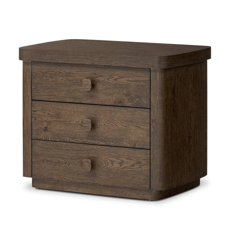 Cater Nightstand-Rustic Brown Oak Veneer