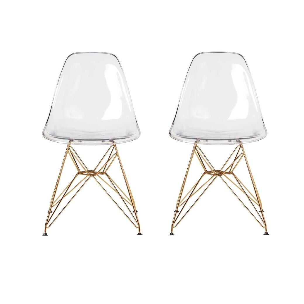 Transparent chair best sale with gold legs