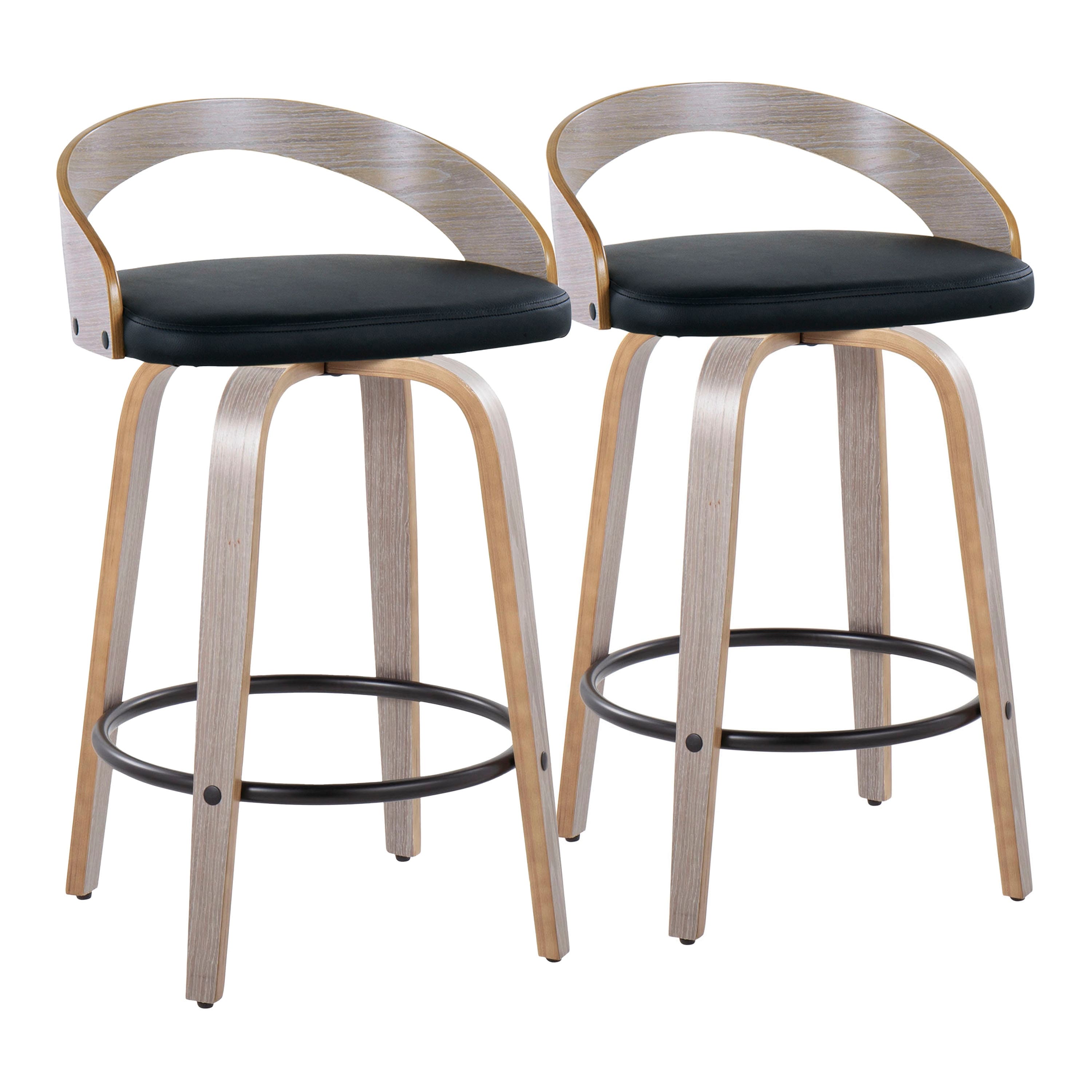 Option Black PU/Light Grey Wood/Black Metal