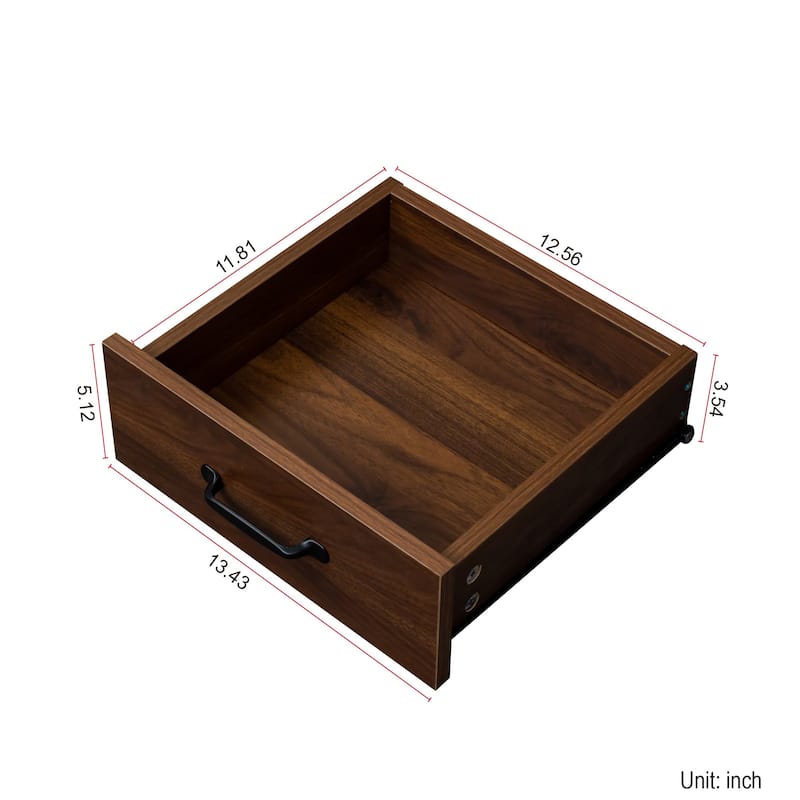 Modern Wood Sideboard Buffet Cabinet with 2 Drawers and Adjustable Shelves, 43.3" Storage Console
