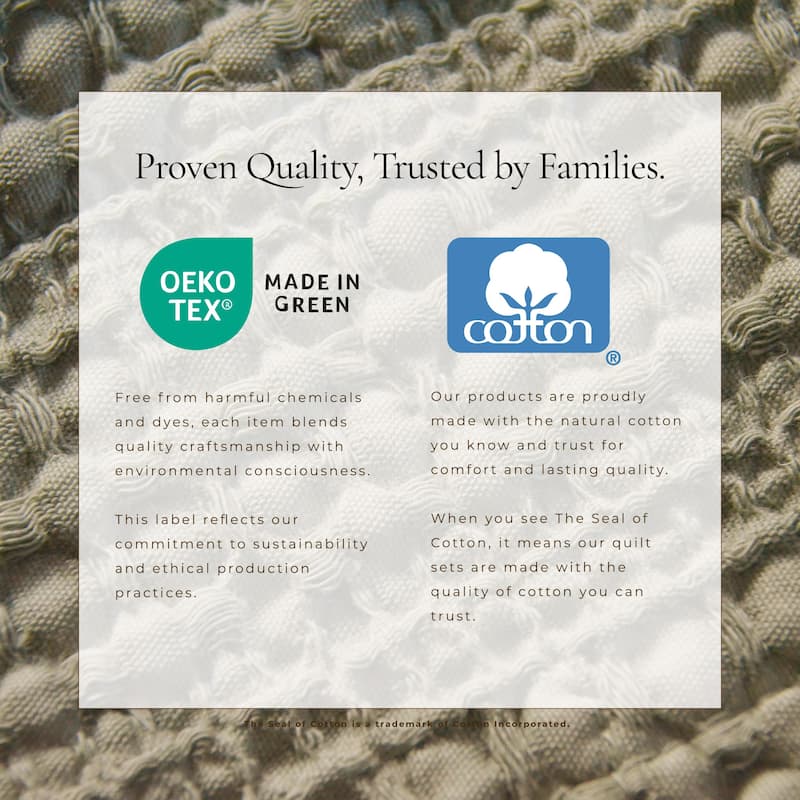 Linery & Co. Cotton Honeycomb Waffle Garment Washed Quilt Set