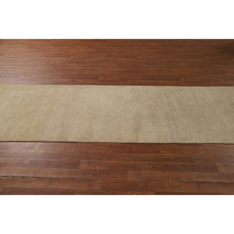 Gabbeh Modern Runner Rug Hand-Knotted Wool Carpet - 3'0"x 9'8"