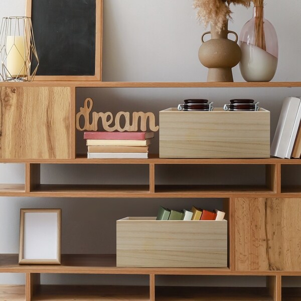 Unfinished wood crates, Organizer bins, Wooden box, Cabinet