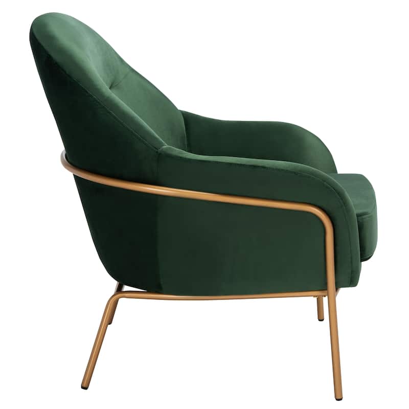 SAFAVIEH Yukiko Glam Velvet Accent Chair - 26.3" W x 31.8" L x 34" H - 26Wx32Dx34H