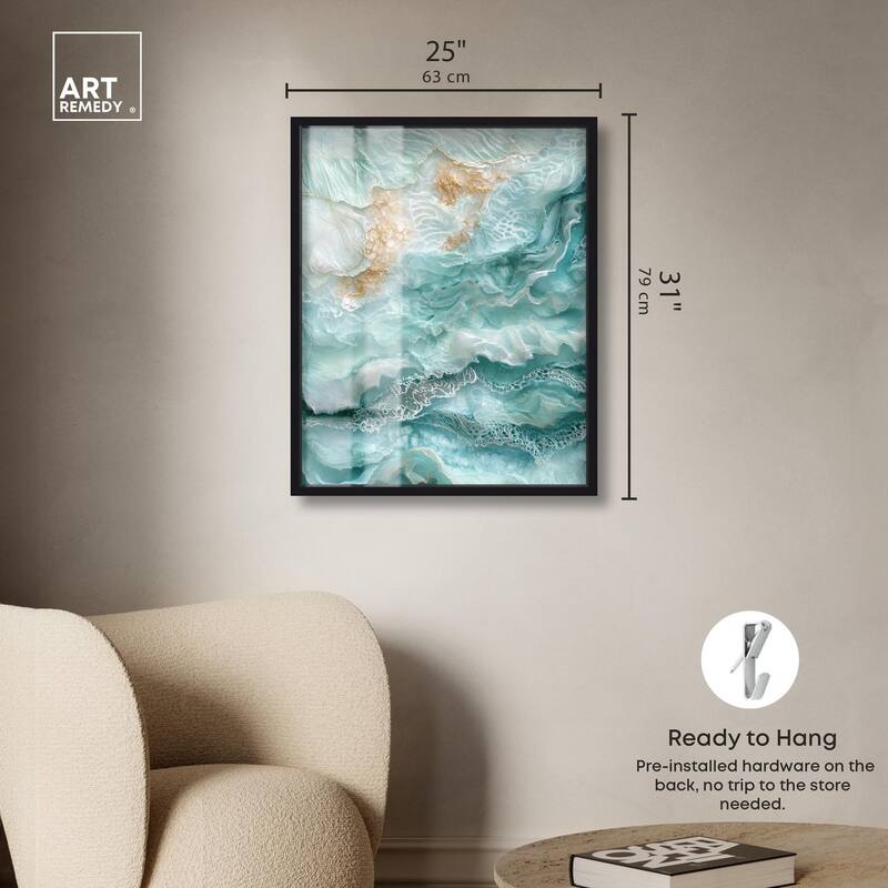 Teal Tiered Turbulence Shadowbox by Art Remedy