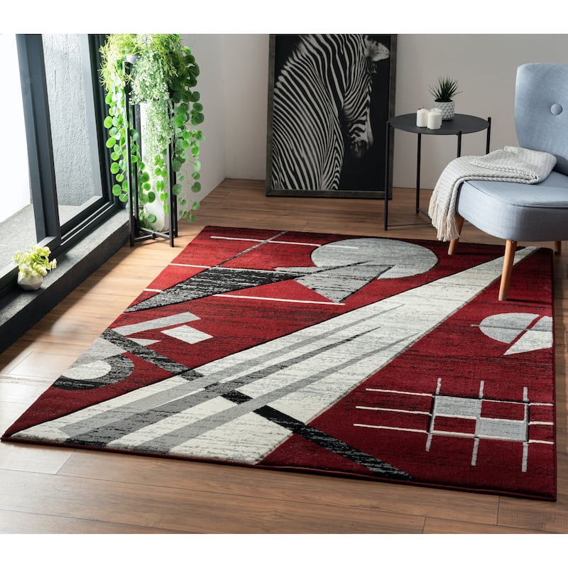 Crystal Collection Abstract Geometric Area Rug