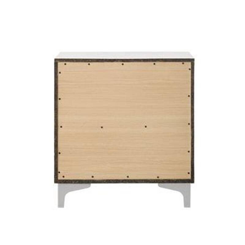 2 Drawers Nightstand with Metal Legs