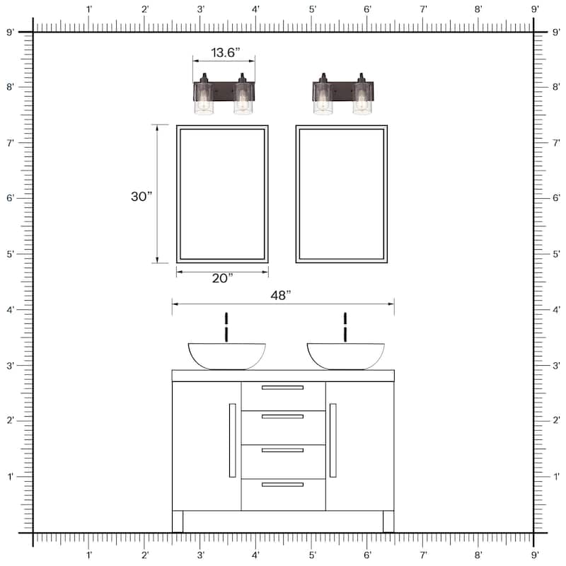 Bathroom Vanity Light Fixtures - Farmhouse Wall Light for Bathroom