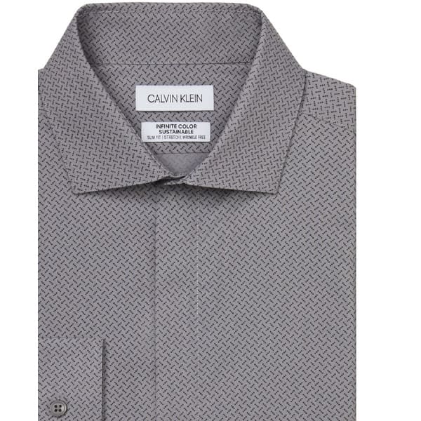 Calvin Klein Men's Infinite Color Sustainable Slim Fit Dress Shirt Gray  Size 14X32X33 - 14X32-33 - Bed Bath & Beyond - 40640700