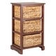 preview thumbnail 7 of 12, SAFAVIEH Halle Cherry 3 Wicker Basket Storage Unit - 17.3" x 13.4" x 29.5"