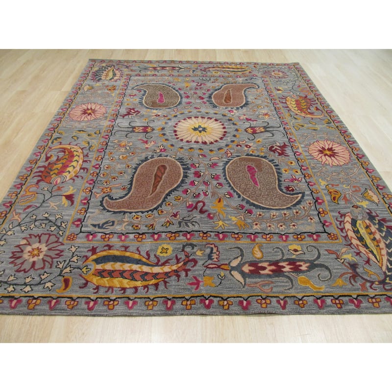 Blue Transitional Floral Paisley Area Rug - Elegant and Timeless Design