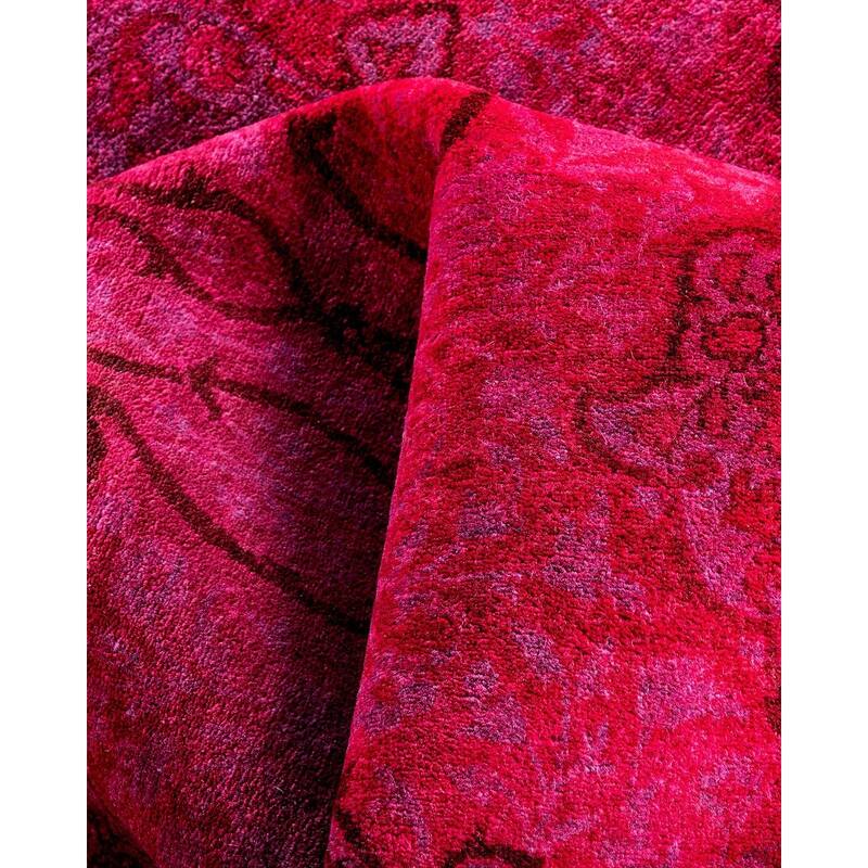 Fine Vibrance One-of-a-Kind Hand-Knotted Runner Rug - Pink, 5' 2" x 11' 4" - 5' 2" x 11' 4"