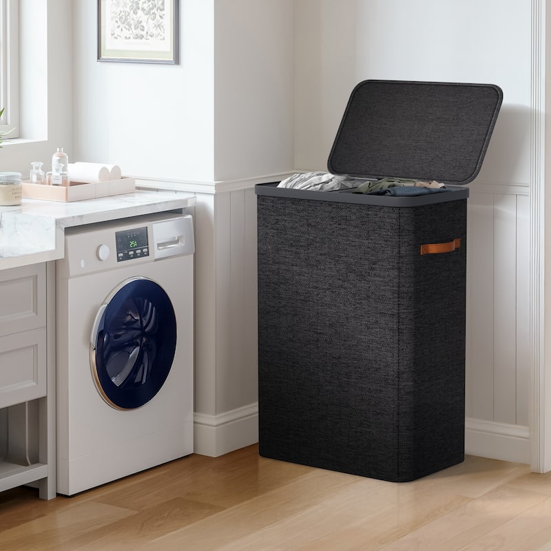 Sorbus 2-Compartment Laundry Basket with Removable Laundry Bag - Durable Organizer for Bathroom.