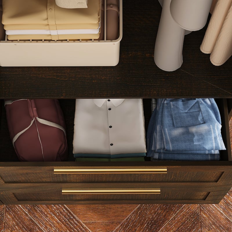 Modern White Wardrobe Closet with Mirror - Multi-Functional Bedroom Storage Cabinet