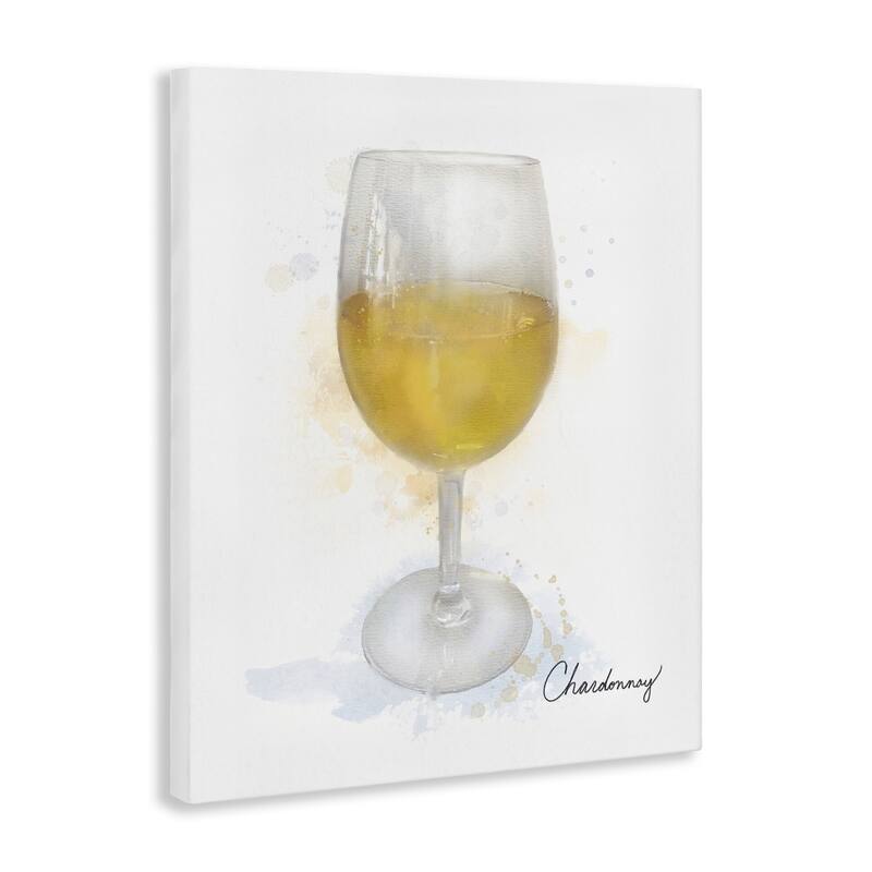 Stupell Modern Chardonnay in Glass Canvas Wall Art Design By Matthew Piotrowicz