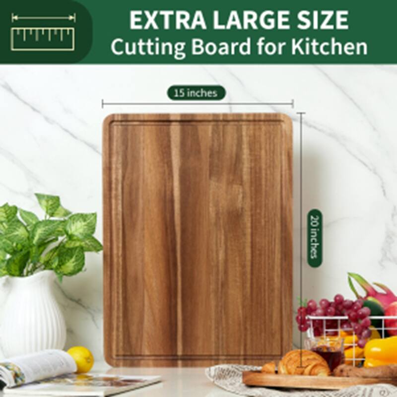 20-in L X 15-in W Wood Cutting Board 1.3Inch Thick - 20-in L X 15-in W