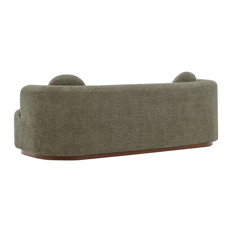 Christopher Knight Home - Polyster Upholstered 3-Seater 84.57" Compressed Sofa with Solid Rubberwood Base