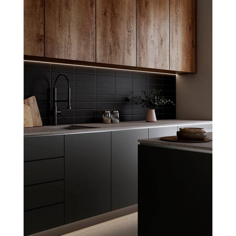 Facet 3 in. x 12 in. Glazed Ceramic Subway Wall Tile
