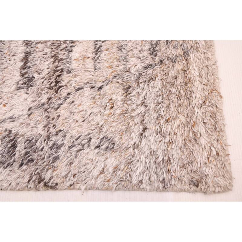 ECARPETGALLERY Hand-knotted Tangier Grey Wool Rug - 5'0 x 8'1