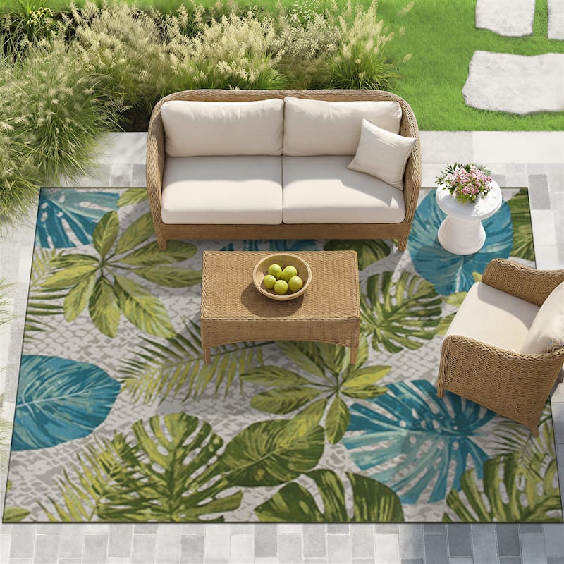 World Rug Gallery Modern Contemporary Geometric Indoor/Outdoor Area Rug - 7'10" x 10'