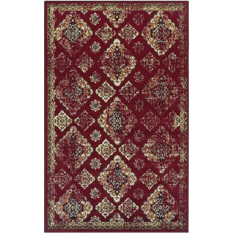 Superior Mayfair Distressed Damask Traditional Indoor Area Rug
