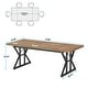 preview thumbnail 4 of 52, Farmhouse Dining Table for 6 People, 70.8-Inch Rectangular Wood Kitchen Table