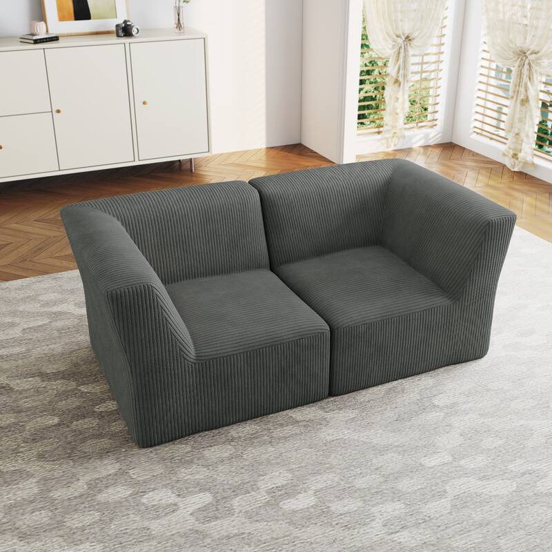UIXE 71.5" W Deep Seat Comfy Loveseat Sofa For Bedroom - 71" W