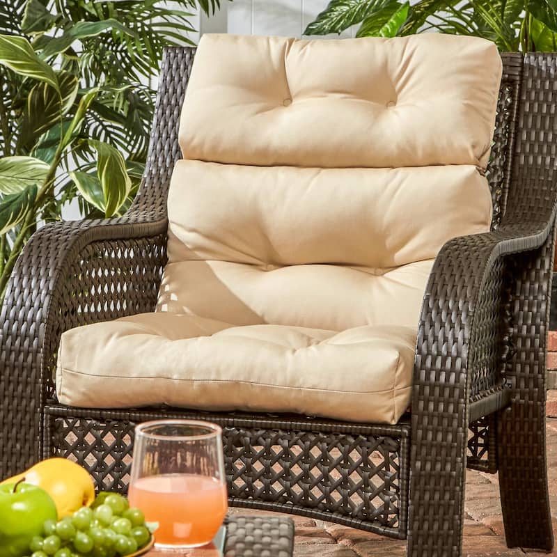 Solid Color 22x44-inch Outdoor High Back Chair Cushion (Cushion Only)