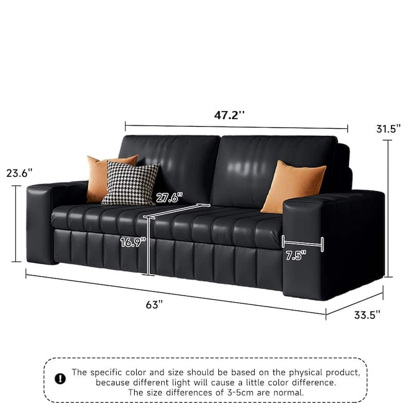 JASIWAY Modern Upholstered Loveseat Sleeper Sofa Bed with Storage