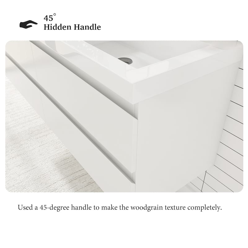 Floating Bathroom Vanity with two Resin Top