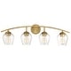 preview thumbnail 1 of 9, Meridian M80033 4 Light 33" Wide Bathroom Vanity Light with Clear Natural Brass