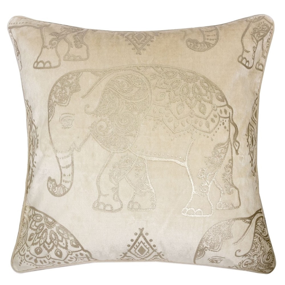 Homey Cozy Foil Print Elephant Throw Pillow Cover & Insert
