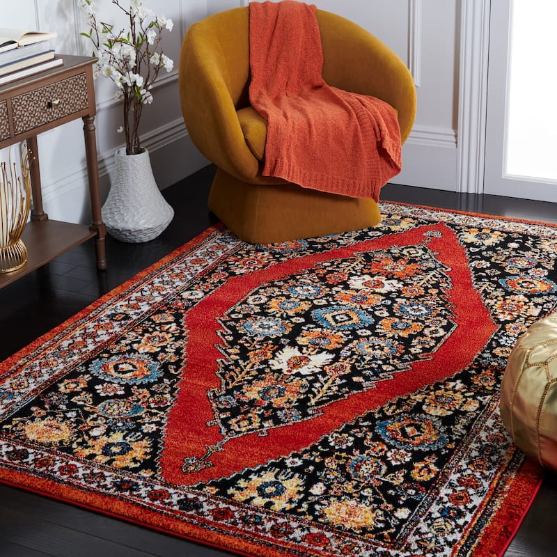 SAFAVIEH Vintage Hamadan Viveka Rug - 9' x 12' - Red/Black