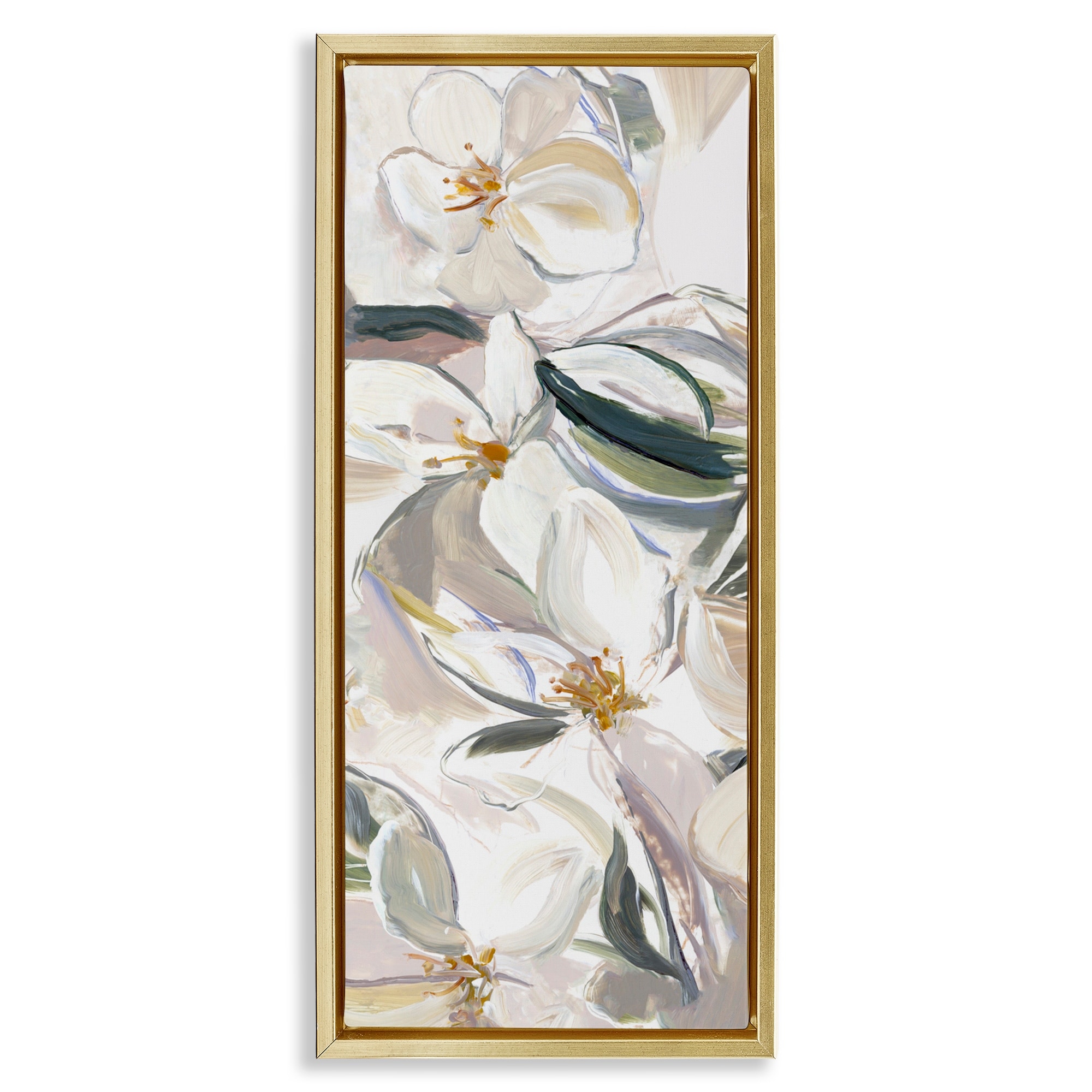Stupell Neutral Tone Spring Blooms Framed Floater Canvas Wall Art Design By Hannah Dawson