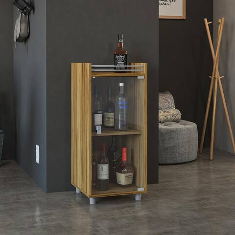 Boahaus Coventry Classic Mini Bar, One Glass Door, 2 Shelves, Brown